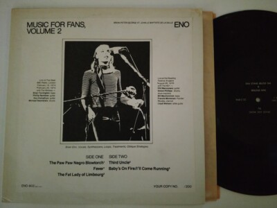 BRIAN ENO LP MUSIC FOR FANS VOLUME 2 QCS-1441 LTD EDITION | eBay