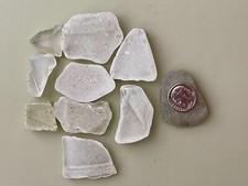 W 1115 Genuine Surf Tumbled Sea Glass/Clear Snow-Frosted Beach Glass