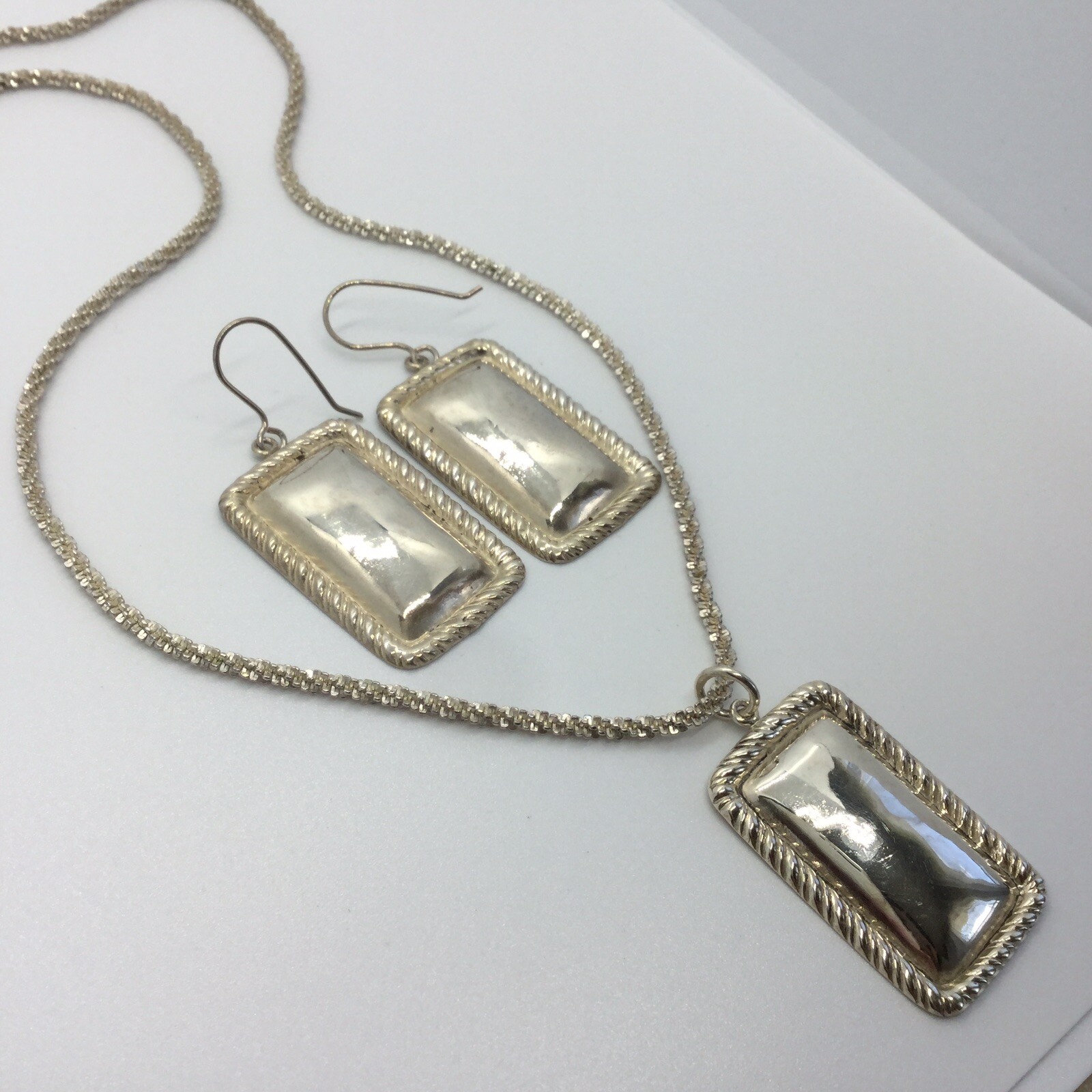MODERNIST RECTANGULAR STERLING SILVER SET HARDY E… - image 3