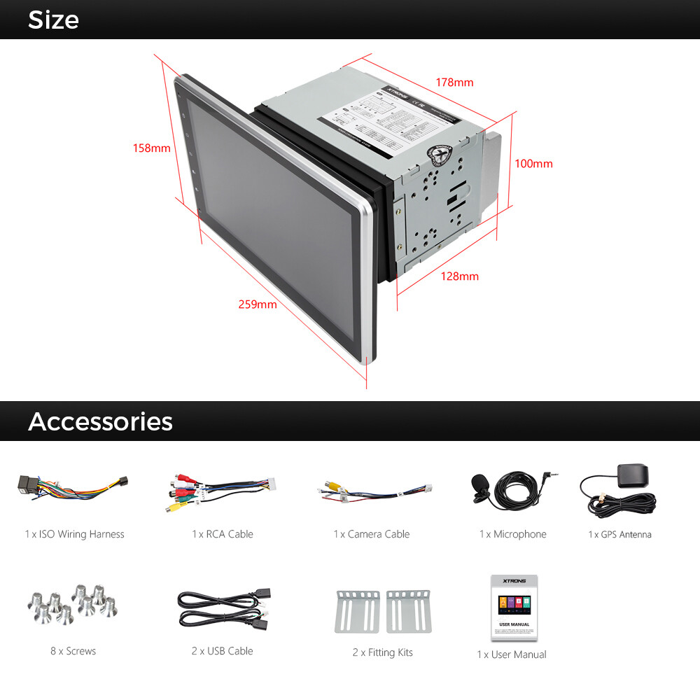 10.1" Android 12 Octa Core Double 2 Din Car Stereo Radio GPS Navi WiFi 32GB+CAM