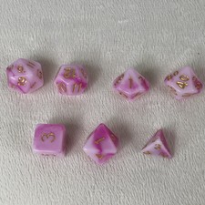 DnD Pink Swirl Dice (acrylic/resin??)
