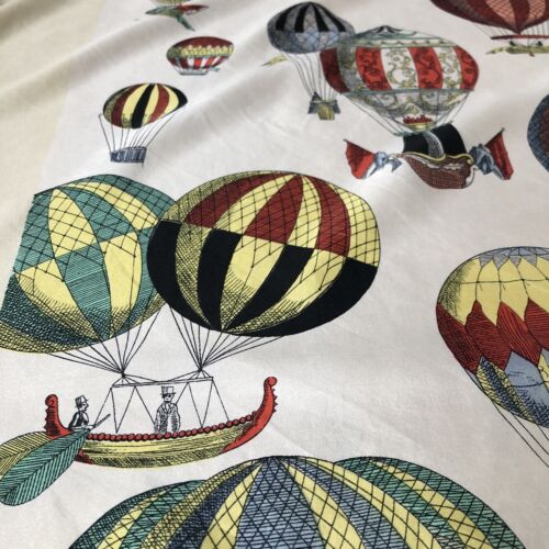 FORNASETTI  Rare Scarf 100%silk Soie Balloons Mongolfiere Tessuto Shawl - Picture 1 of 12