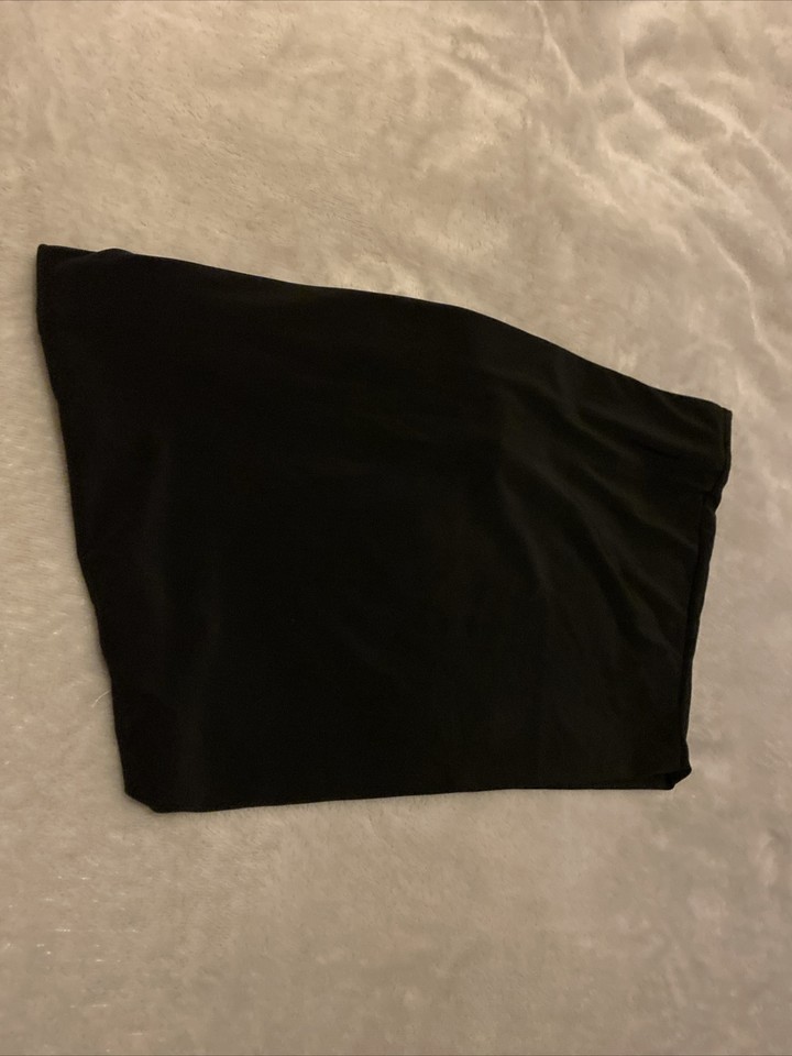 Black Strapless Black Bralet Cropped Top Size Uk 6 Pretty Little Thing