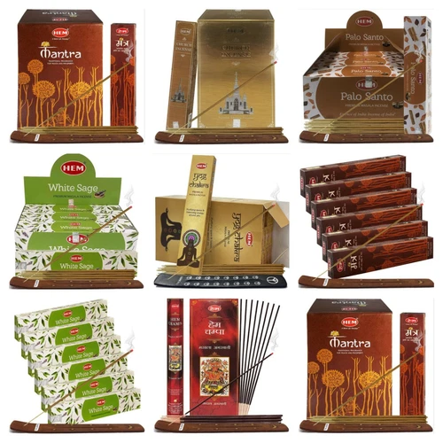 Hem Incense Stick Holder Bundle with TRUMIRI Masala Incense Sticks For Variety