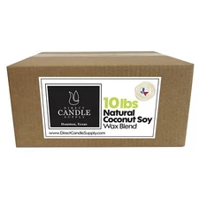 10 lb Coconut Soy Candle Wax for Candle Making - Creamy Blend for High Load F...