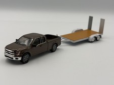 Greenlight Hitch  Tow 2015 Ford F-150 w/ Flatbed Trailer, 1:64