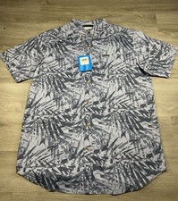 Columbia Shirt Mens Med Blue Rapid Rivers Printed Short Sleeve Button Up NEW 50