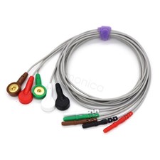 ECG cable FOR TLC9803 Dynamic Din Style Holter 5Lead leadwire ECG snap Electrode