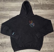 Adidas Sweatshirt Hoodie Men  s Size XL Originals OG Peace Sign Black