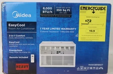 Midea  MAW08R1BWT EasyCool 8,000 BTU Window Air Conditioner Rooms Up To 350 Sq.