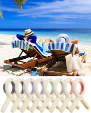 Large Beach Towel Clips 8-Pack - Heavy Duty Spring Clamps for Sand, Wind, Pool