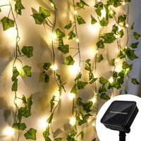 Lichterkette Efeu KüNstlich 10M 100 LED 8 Modi Solar Innen AußEn Dekoration