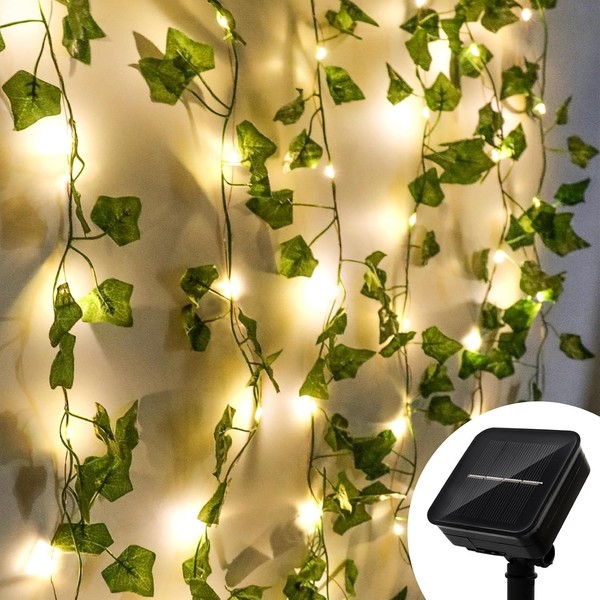Lichterkette Efeu KüNstlich 10M 100 LED 8 Modi Solar Innen AußEn Dekoration-image