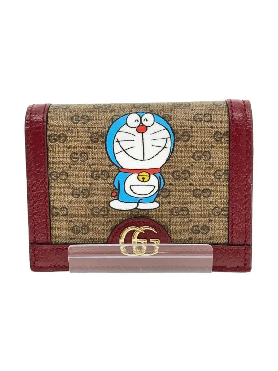 Portefeuille double pli camel GUCCI GG Supreme Doraemon