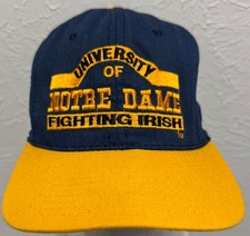University of Notre Dame Fighting Irish Blue Yellow Snap Back Hat Cap NWT