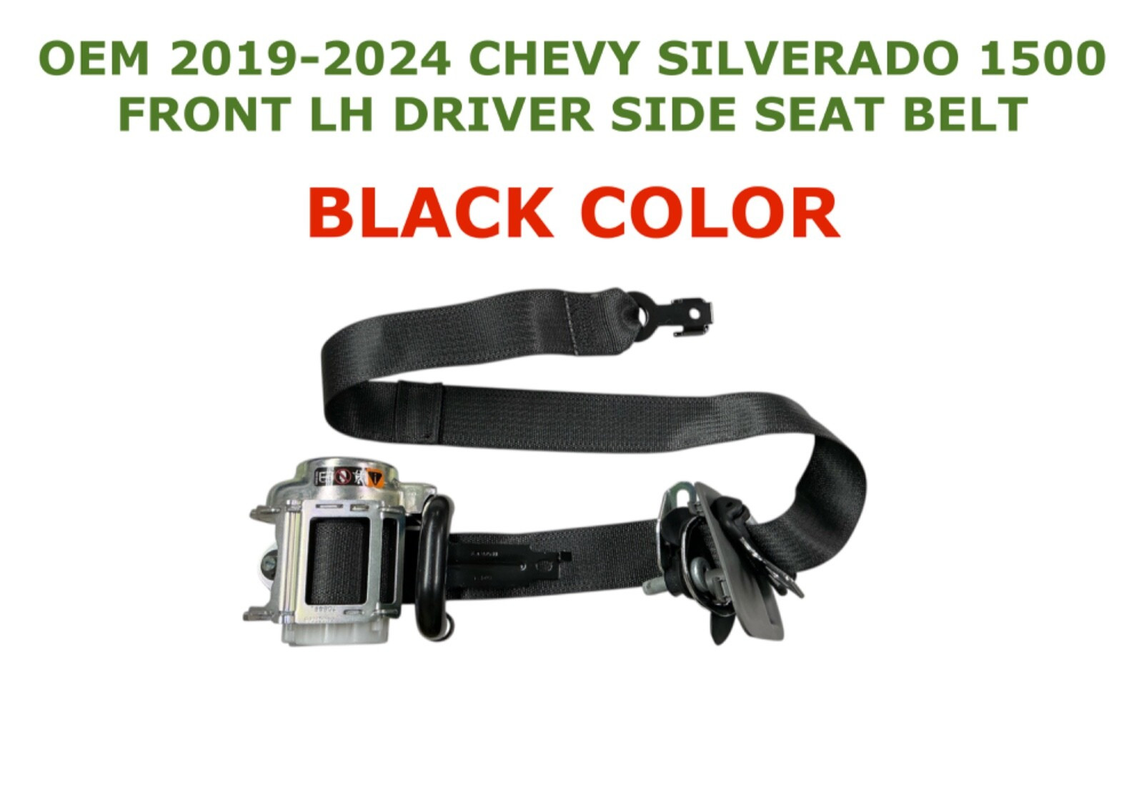2019 20 21 22 23 2024 Chevy Silverado 1500 front left side seat belt BLACK
