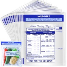 100 Pcs Microwave Steamer Bags 7.9 X 8.6 Inch Zipper Steam Cooking Bags Reusa...