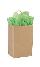 SSWBasics Small Kraft Paper Shopping bags - 5 1/4"W x 3 1/2"D x 8 1/4"H - Pack