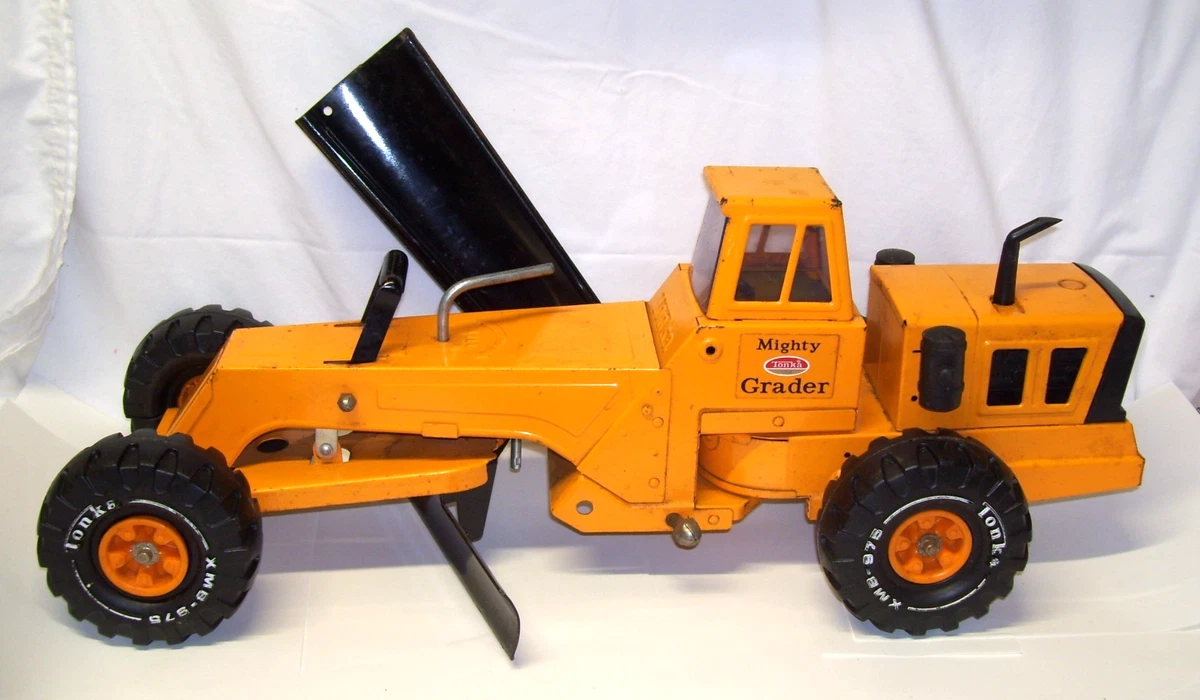 Tonka Orange Road Grader Vintage Manufacture Diecast Construction