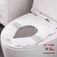Portable Potty Training Seat for Toddlers, Foldable Travel Toilet with Non Gray