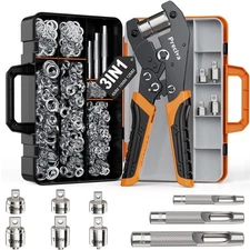 Preciva 3-Size Grommet Tool Kit - 1/2" 1/4" 3/8" Hole Punch & 