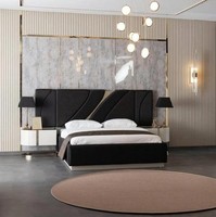 Schlafzimmer Set Bett 2X Nachttische Verspiegelt Doppelbett Polsterbett