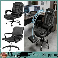 Leather Office Chair Racing Gaming Chair, Swivel Home Office Gamer Chair Black