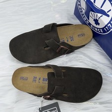 Birkenstock Boston Mocha Suede Leather Unisex Clogs Shoes Select Size 37-45