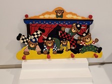 Vintage Wooden Teddy Bear Wall Hanger