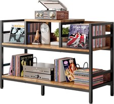Record Player Stand, Vinyl Record Player Storage Cabinet Up to 350 Albums, Turnt