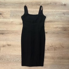 Diane Von Furstenberg Size 6 MYLA BODY-CON BLACK DRESS Pencil Fitted Scoop Tank