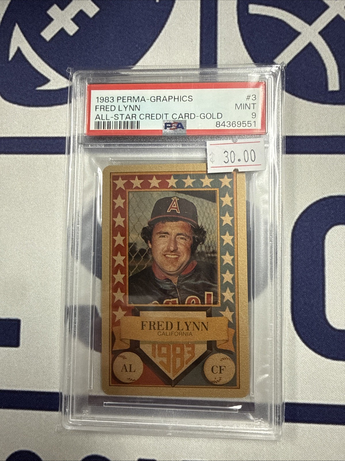 1983 Perma-Graphics All-Star Credit Cards #3 Fred Lynn front
