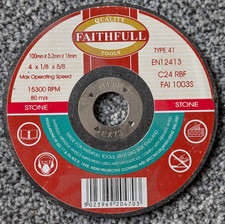 Stone Cutting Disc 100mm x 3.2mm x 16mm DIY Faithfull FAI1003S Hardware