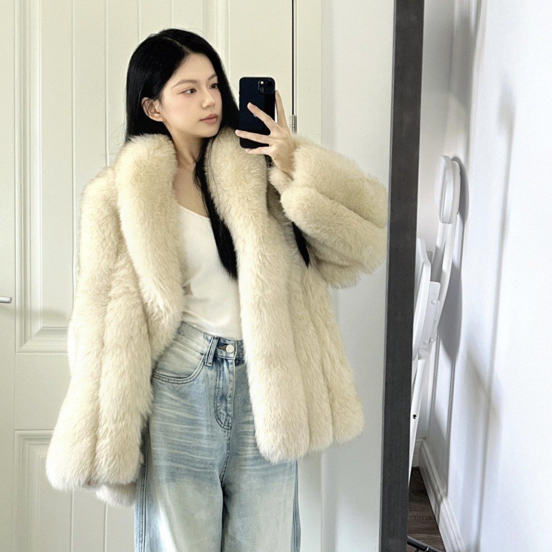 New Luxury Fox Fur Coat Women's Winter Thick Real Fur Thicken Warm Party Jackets