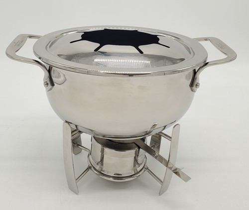 All Clad 3.5qt Fondue Set Stainless Steel Pot & Cast Aluminum Insert *No Forks*