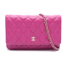 Chanel Caviar Skin Matelasse Shoulder Bag Women Pink One Size 660516