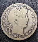 1902 O 90% Silver Barber Half Dollar Classic New Orleans Mint 124 Y/O KM 116 NR