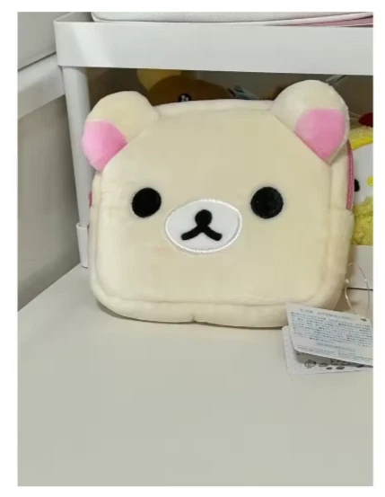 Bolsa de lápices de felpa Kawaii Rilakkuma organizadora de maquillaje estuche de oso de dibujos animados Foto 2 de 4