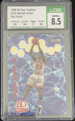 1998 Fleer Tradition #142 Michael Jordan Plus Factor GSG 8.5