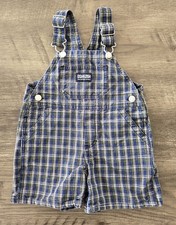 Vintage Oshkosh B'Gosh Boy's Blue And Green Shortall Overalls Size 12 Months