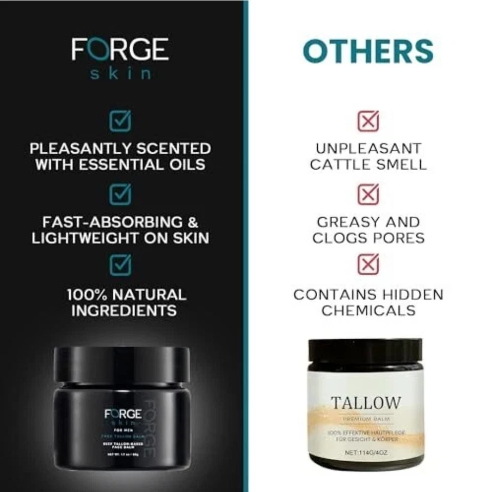 Forge Skin Men's Wrinkle Defense Beef Tallow Balm for Skin| Beef Tallow For Face - Image 2 of 4