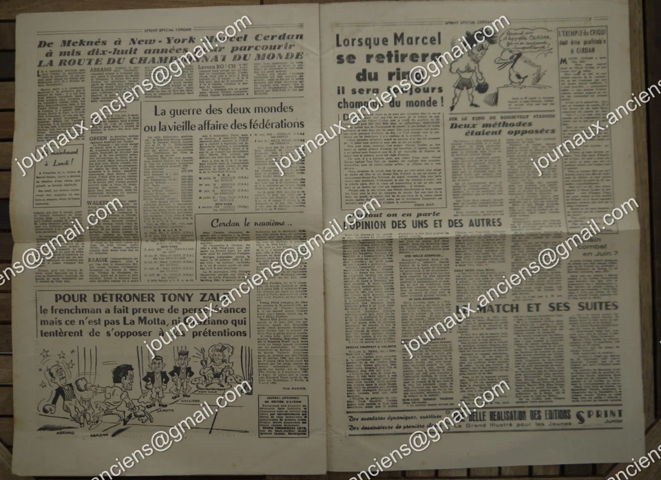 24 Sep 1948 Marcel CERDAN Champion du Monde - Revue SPRINT N° Spécial - PELLOS - Photo 4/4