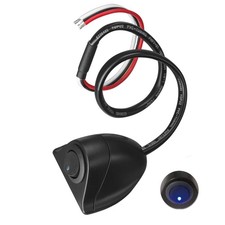 Car DIY Paste Type Wired LED Rocker Switch ON/Off Universal DC12V Black