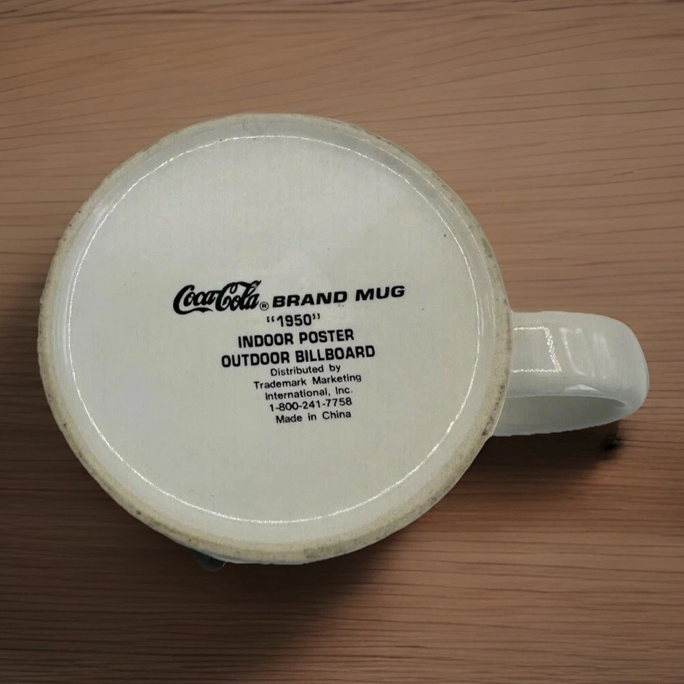 Vintage Coca-Cola Mug 1950s Poster Art Retro Diner Hospitality Ad Ceramic Cup - Image 3 of 3