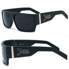 Locs Cholo Sunglasses w/ FREE Pouch - Matte Black Frame Black Lens LC74