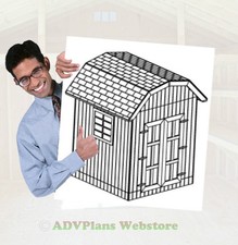 COBERTIZO DE ALMACENAMIENTO GAMBREL 8X8, 26 PLANOS DE COBERTIZO DE PATIO TRASERO, HÁGALO USTED MISMO, PLANOS ADV COBERTIZOS DE MADERA CD