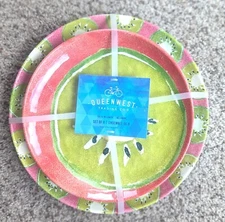 Queenwest 8 Pc Kiwi Theme Melamine 4 Dinner and 4 Salad - Set of 8