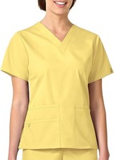 WonderWink Origins Bravo V-neck Scrub Top 6016 Women's XL Yellow Modern Fit NWT