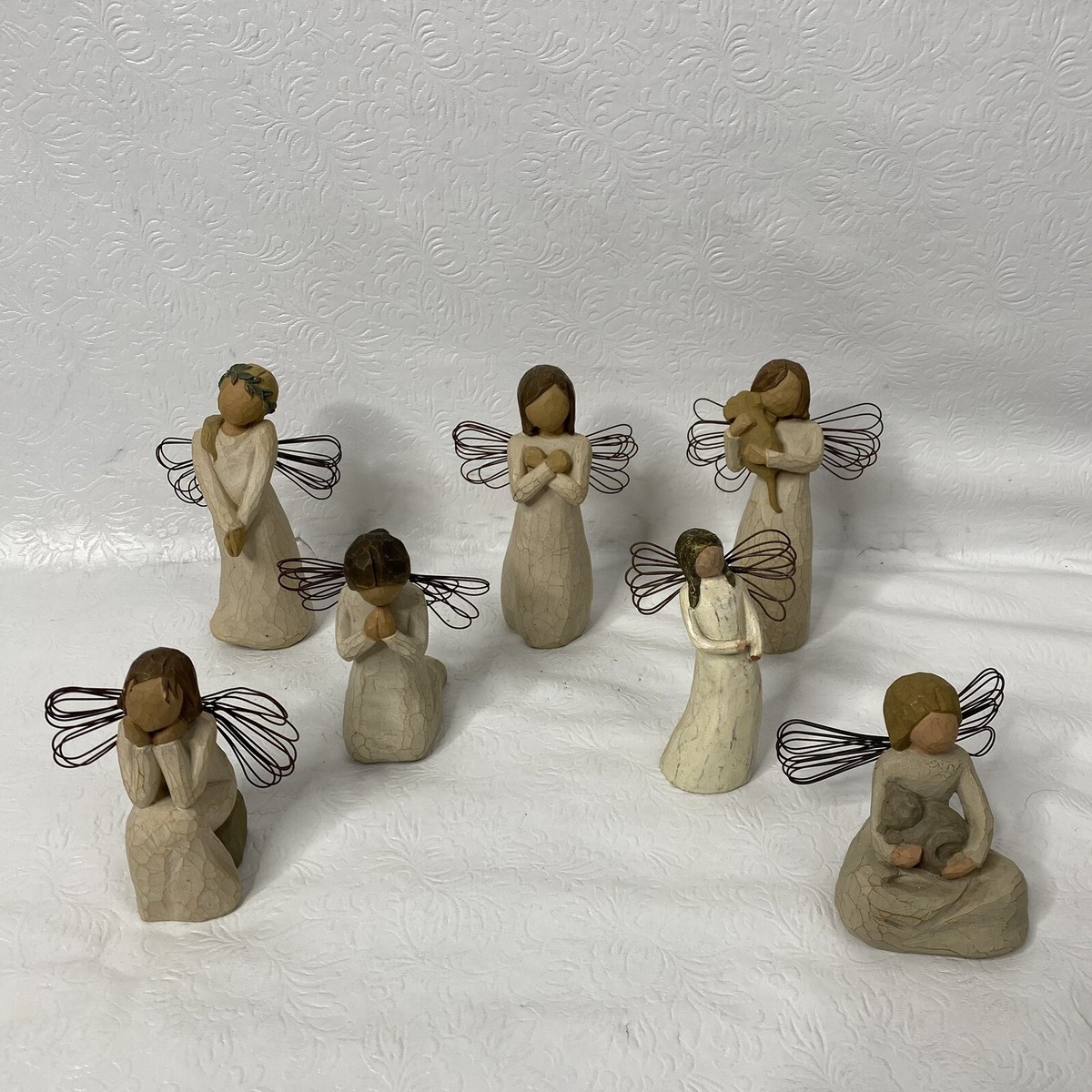 Lot 7 Vtg Willow Tree Demdaco Susan Lordi ANGEL Figurines