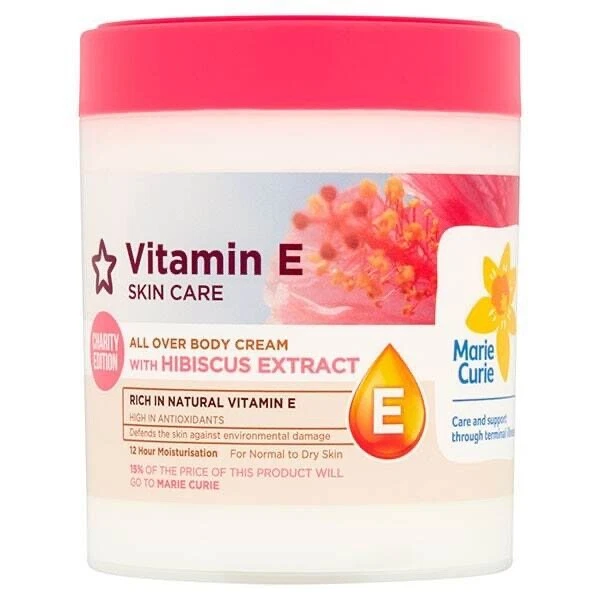 2 X Superdrug Vitamin E All Over Body Cream with Hibiscus Large 465ml